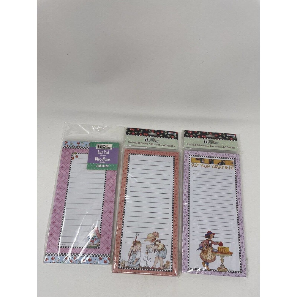 3 NEW Mary Engelbreit Magnetic List Pads Life Gardening And Birdhouse